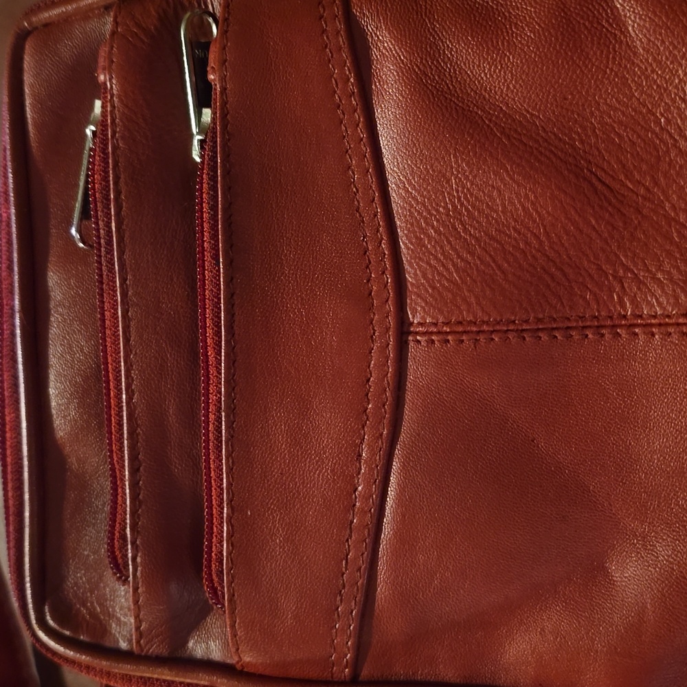 Red Leather Crossbody Bag - Picture 2 of 5